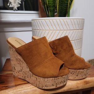 Express Suede Wedge Mule